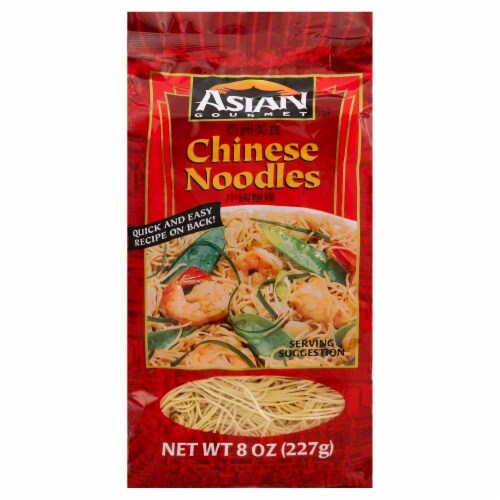 Asian Gourmet Chinese Noodles Perspective: front