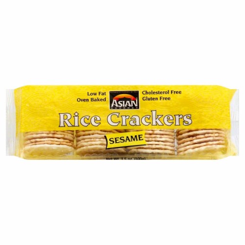 Asian Gourmet Sesame Rice Crackers Perspective: front