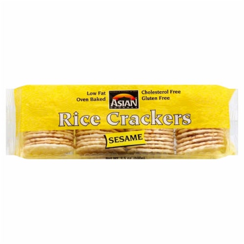Asian Gourmet Sesame Rice Crackers Perspective: front