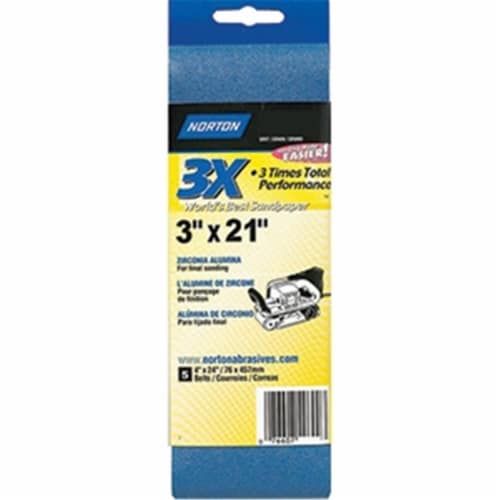 Norton ProSand 21 in. L x 3 in. W Zirconia Alumina Stripping Sanding Belt 50 Grit Coarse 5 Perspective: front
