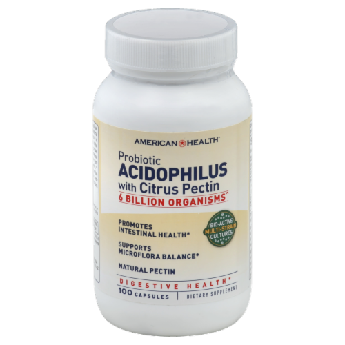 American Health Probiotic Acidophilus with Citrus Pectin Capsules Perspective: front