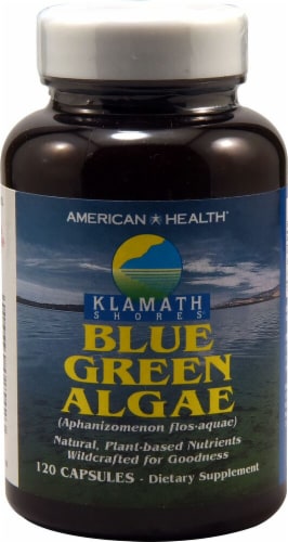 American Health Blue Green Algae Capsules Perspective: front