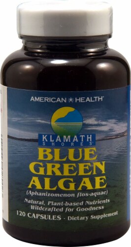 American Health Blue Green Algae Capsules Perspective: front