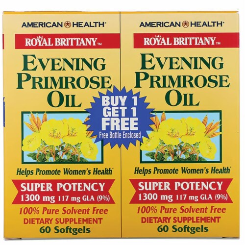 American Health Royal Brittany Evening Primrose Oil Softgels 1300mg Perspective: front