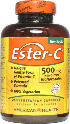 American Health Ester-C Citrus Bioflavonoids Vegetarian Capsules 500mg Perspective: front