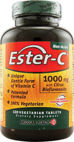 American Health Ester-C Citrus Bioflavonoids Vegetarian Tablets 1000mg Perspective: front
