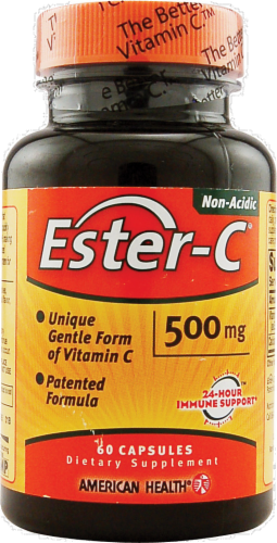 American Health Ester-C 500mg Capsules Perspective: front
