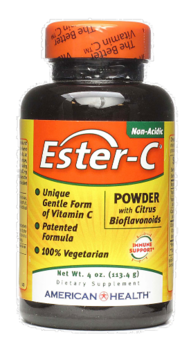 American Health Ester-C Powder Citrus Bioflavonoids 750mg Vegetarian Powder Perspective: front