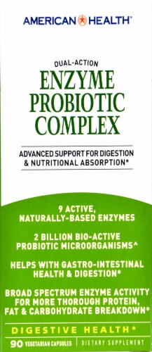 American Health Enzyme Probiotic Complex Vegetarian Capsules Perspective: front