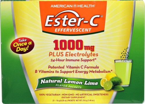American Health  Ester-C® Effervescent   Natural Lemon Lime Perspective: front