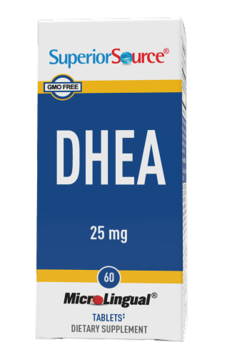 Superior Source DHEA Tablets 25mg Perspective: front