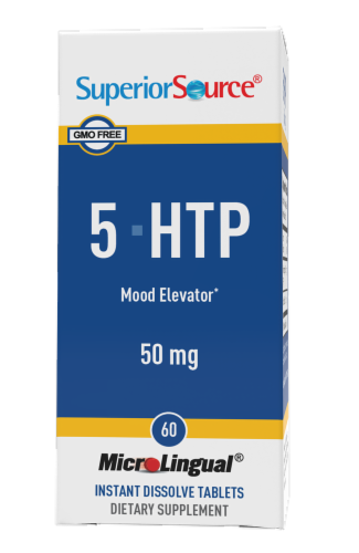 Superior Source 5-HTP Dissolving Tablets 50mg Perspective: front