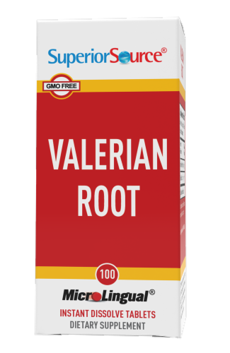 Superior Source Valerian Root Dissolving Tablets Perspective: front