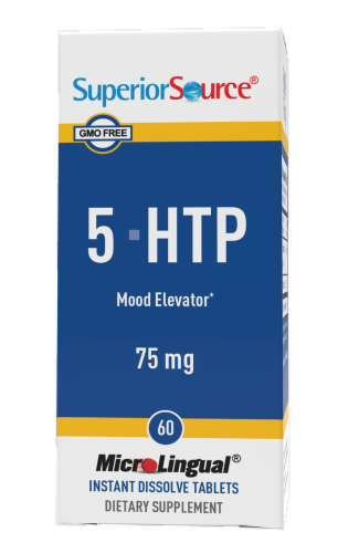 Superior Source 5-HTP Mood Elevator Dissolving Tablets 75mg Perspective: front