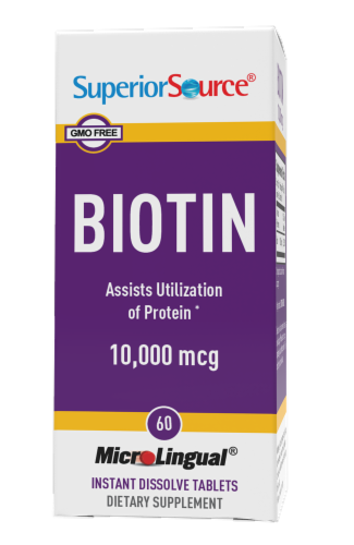 Superior Source Biotin Instant Dissolve Tablets 10000mcg Perspective: front