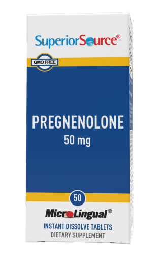 Superior Source Pregnenolone Tabs 50mg Perspective: front