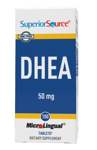 Superior Source DHEA Tablets 50mg Perspective: front