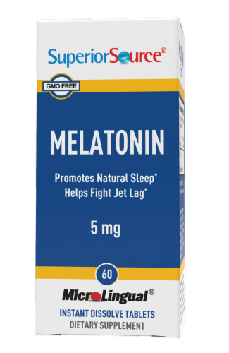 Superior Source Melatonin Dissolving Tablets 5mg Perspective: front