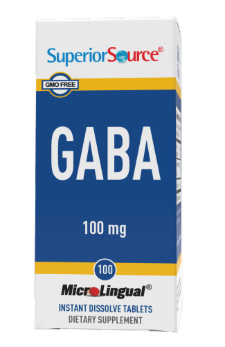 Superior Source GABA Instant Dissolve Tablets 100mg Perspective: front