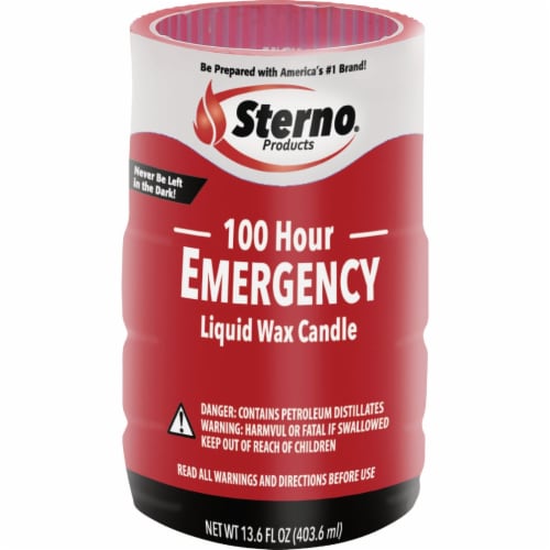 Sterno 100 Hour Emergency Liquid Wax Candles Perspective: front