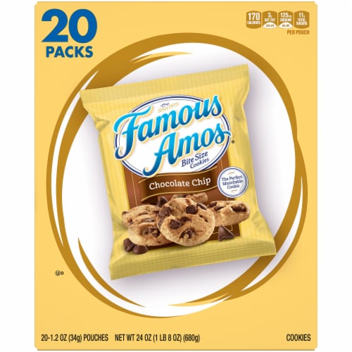 Famous Amos Bite Size Chocolate Chip Cookies Perspective: front
