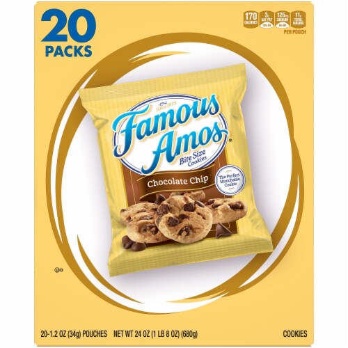 Famous Amos Bite Size Chocolate Chip Cookies Perspective: front