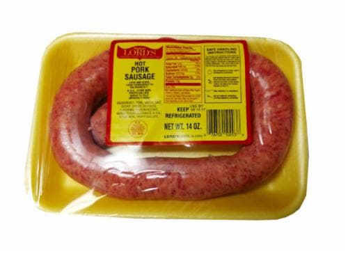 Lord's Hot Pork Sausage Perspective: front