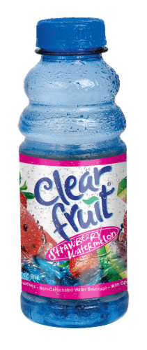 Clearfruit Strawberry Watermelon Flavored Bottled Water Perspective: front