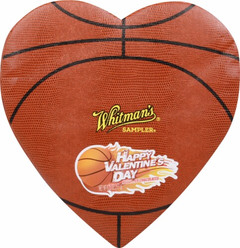 Whitman's Valentine's Assorted Chocolates Sampler Basketball Heart Perspective: front