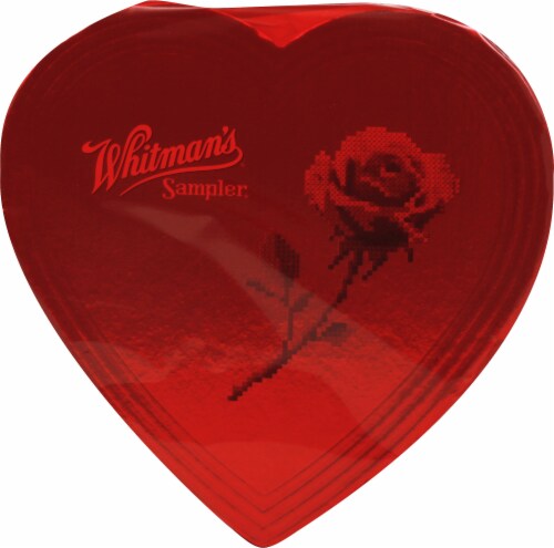 Whitman’s Red Sampler Heart Box of Chocolate Perspective: front