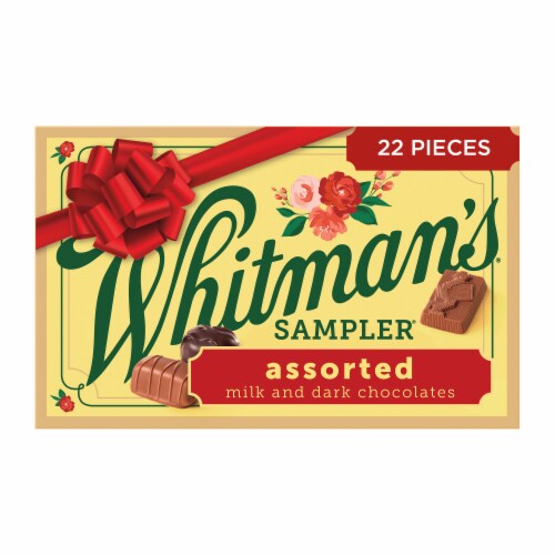 WHITMAN'S SAMPLER Christmas Assorted Milk & Dark Chocolate Gift Box Perspective: front