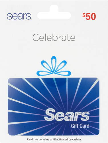 Sears $50 Gift Card Perspective: front