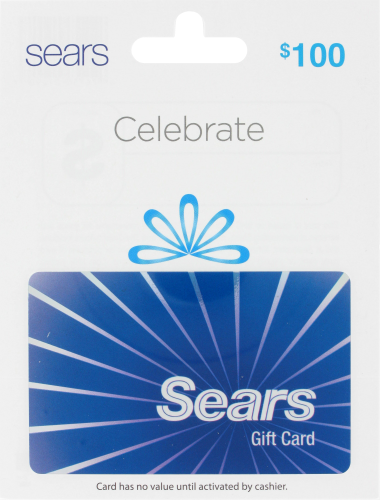 Sears $100 Gift Card Perspective: front