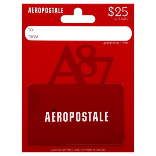 Aeropostale $25 Gift Card Perspective: front