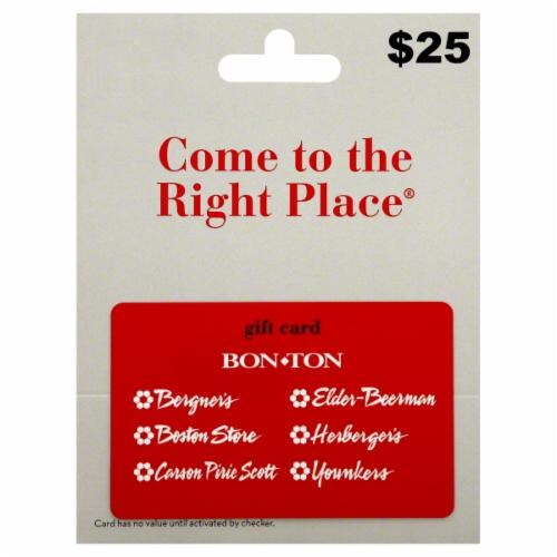 Bon Ton Multibrand $25 Gift Card Perspective: front