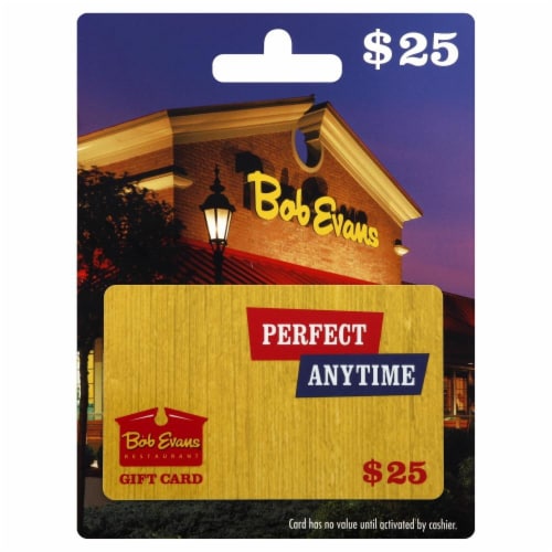 Bob Evans $25 Gift Card Perspective: front