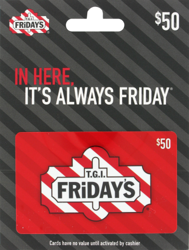 TGI Friday's $50 Gift Card Perspective: front