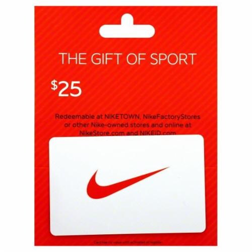 Nike $25 Gift Card Perspective: front