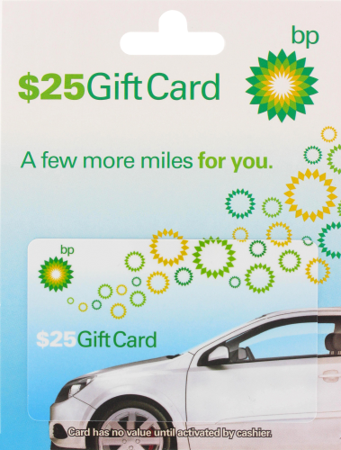 BP $25 Gift Card Perspective: front