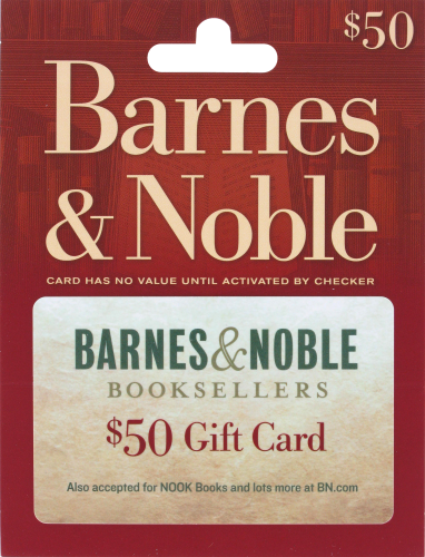 Barnes & Nobles $50 Gift Card Perspective: front