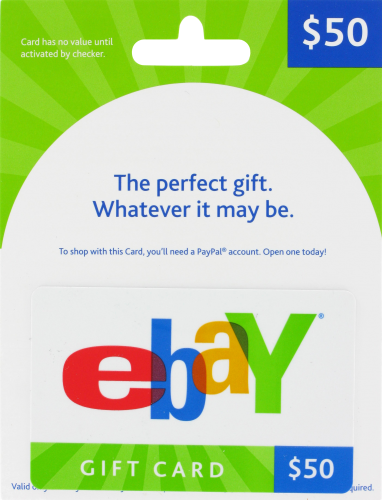 Ebay $50 Gift Card Perspective: front