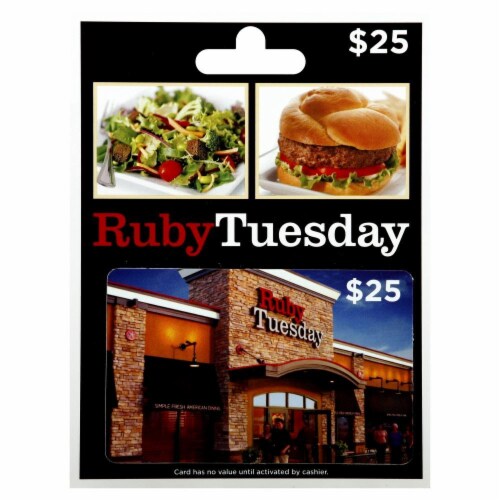 Ruby Tuesday $25 Gift Card Perspective: front