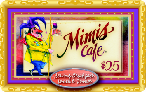 Mimi's Cafe $25 Gift Card Perspective: front