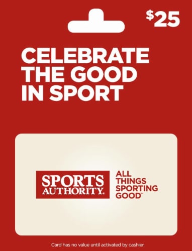 Sports Authority $25 Gift Card Perspective: front