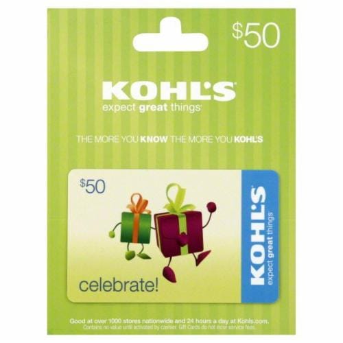 Kohl's $50 Gift Card Perspective: front