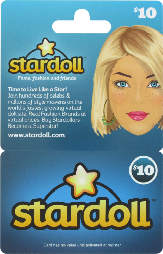 Stardoll $10 Gift Card Perspective: front