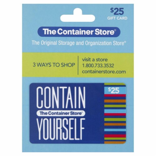 The Container Store $25 Gift Card Perspective: front