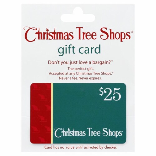 Christmas Tree Shops $25 Gift Card Perspective: front