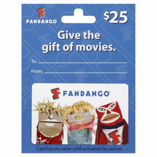 Fandango $25 Gift Card Perspective: front