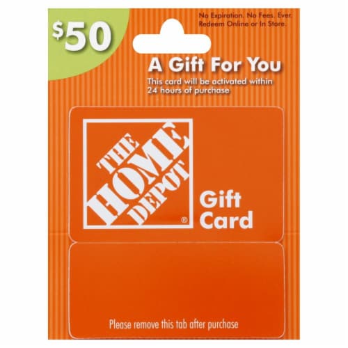 Home Depot $50 Gift Card Perspective: front